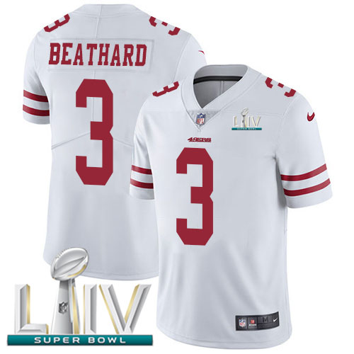San Francisco 49ers Nike #3 C.J. Beathard White Super Bowl LIV 2020 Men Stitched NFL Vapor Untouchable Limited Jersey